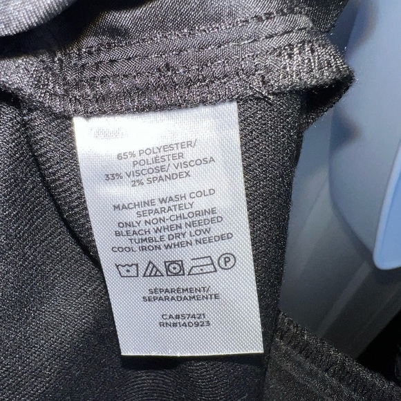 NWT Loft Women’s 6 Black Knit Straight Leg Mid Rise Trouser Dress Pants S Belt - Picture 8 of 12